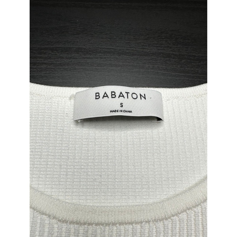 Aritzia Babaton Sculpt Knit Tank Top Women Sm White Ribbed Racerback SPX13821-21 - Picture 3 of 7
